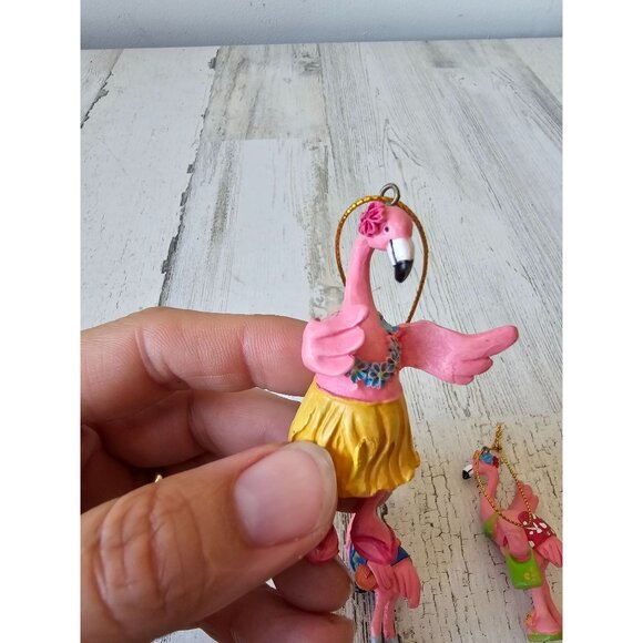 Mini flamingo bird ornament summer hula tropical - Picture 2 of 9